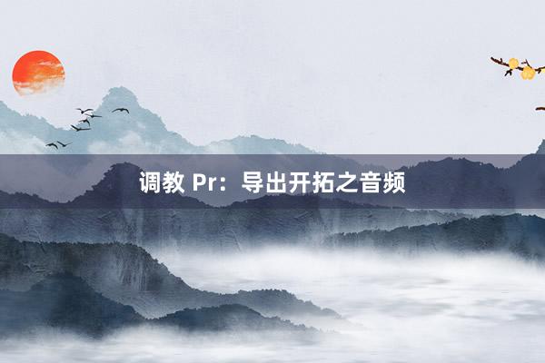 调教 Pr：导出开拓之音频