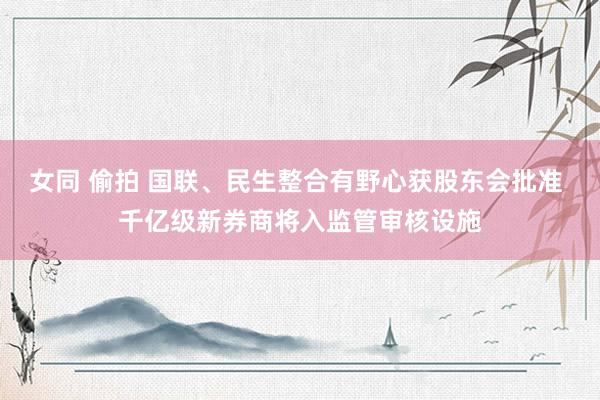 女同 偷拍 国联、民生整合有野心获股东会批准 千亿级新券商将入监管审核设施