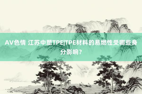 AV色情 江苏中塑TPE|TPE材料的易燃性受哪些身分影响？