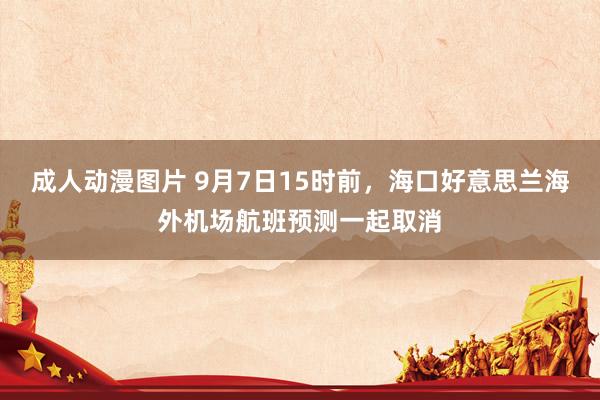 成人动漫图片 9月7日15时前，海口好意思兰海外机场航班预测一起取消