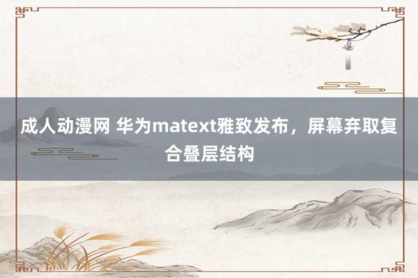 成人动漫网 华为matext雅致发布，屏幕弃取复合叠层结构