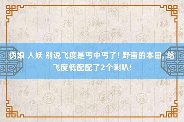 伪娘 人妖 别说飞度是丐中丐了! 野蛮的本田, 给飞度低配配了2个喇叭!