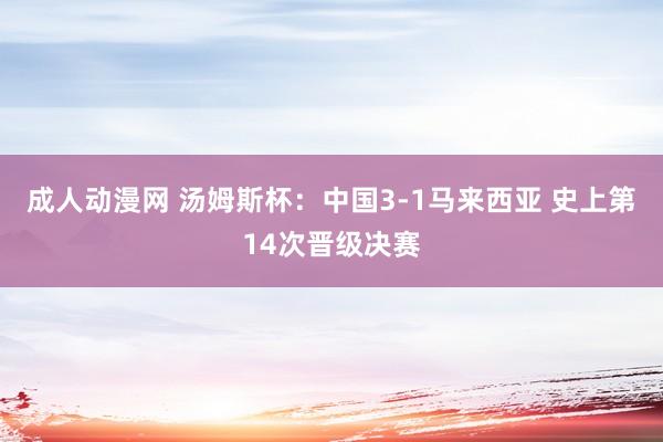 成人动漫网 汤姆斯杯：中国3-1马来西亚 史上第14次晋级决赛