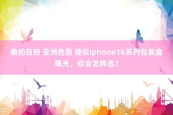 偷拍自拍 亚洲色图 疑似iphone16系列包装盒曝光，你会怎样选？