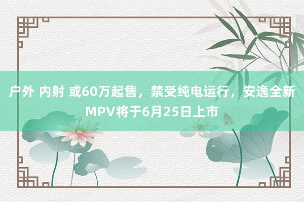 户外 内射 或60万起售，禁受纯电运行，安逸全新MPV将于6月25日上市