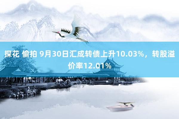 探花 偷拍 9月30日汇成转债上升10.03%，转股溢价率12.01%