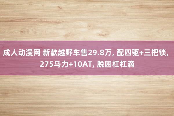 成人动漫网 新款越野车售29.8万, 配四驱+三把锁, 275马力+10AT, 脱困杠杠滴