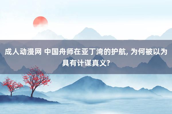 成人动漫网 中国舟师在亚丁湾的护航， 为何被以为具有计谋真义?