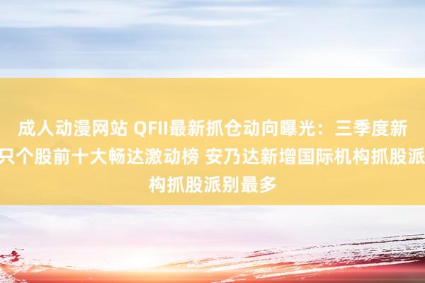 成人动漫网站 QFII最新抓仓动向曝光：三季度新进206只个股前十大畅达激动榜 安乃达新增国际机构抓股派别最多