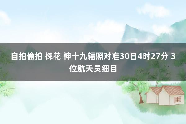 自拍偷拍 探花 神十九辐照对准30日4时27分 3位航天员细目