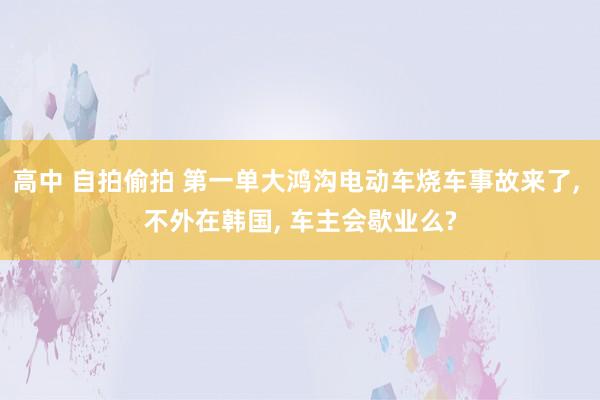 高中 自拍偷拍 第一单大鸿沟电动车烧车事故来了， 不外在韩国， 车主会歇业么?