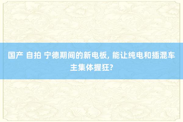 国产 自拍 宁德期间的新电板， 能让纯电和插混车主集体握狂?