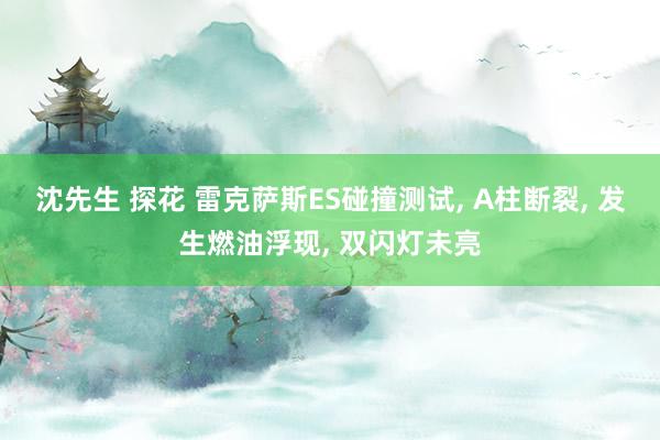 沈先生 探花 雷克萨斯ES碰撞测试， A柱断裂， 发生燃油浮现， 双闪灯未亮