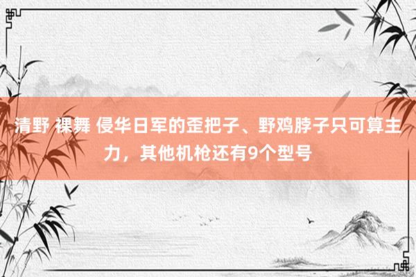 清野 裸舞 侵华日军的歪把子、野鸡脖子只可算主力，其他机枪还有9个型号