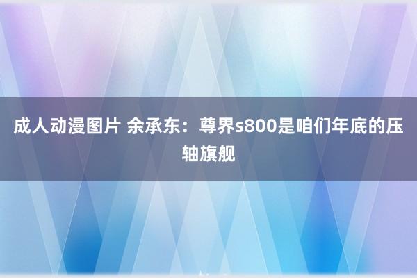 成人动漫图片 余承东：尊界s800是咱们年底的压轴旗舰