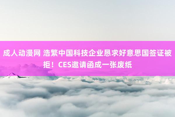 成人动漫网 浩繁中国科技企业恳求好意思国签证被拒！CES邀请函成一张废纸