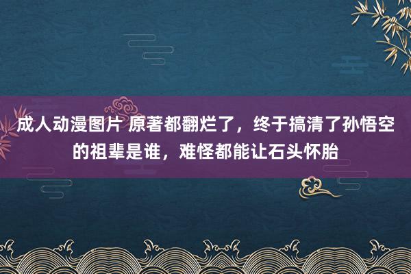 成人动漫图片 原著都翻烂了，终于搞清了孙悟空的祖辈是谁，难怪都能让石头怀胎