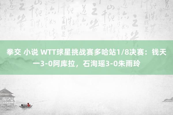 拳交 小说 WTT球星挑战赛多哈站1/8决赛：钱天一3-0阿库拉，石洵瑶3-0朱雨玲