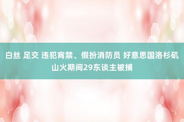 白丝 足交 违犯宵禁、假扮消防员 好意思国洛杉矶山火期间29东谈主被捕