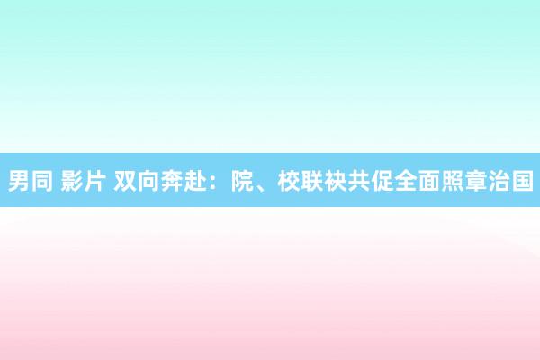 男同 影片 双向奔赴：院、校联袂共促全面照章治国