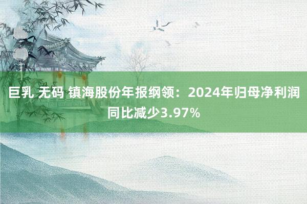巨乳 无码 镇海股份年报纲领：2024年归母净利润同比减少3.97%