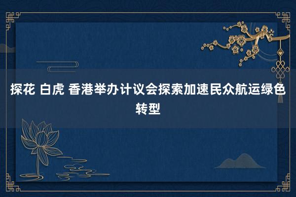 探花 白虎 香港举办计议会探索加速民众航运绿色转型