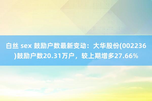 白丝 sex 鼓励户数最新变动：大华股份(002236)鼓励户数20.31万户，较上期增多27.66%