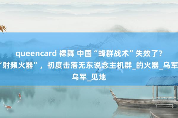 queencard 裸舞 中国“蜂群战术”失效了？英国“射频火器”，初度击落无东说念主机群_的火器_乌军_见地