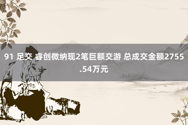 91 足交 睿创微纳现2笔巨额交游 总成交金额2755.54万元