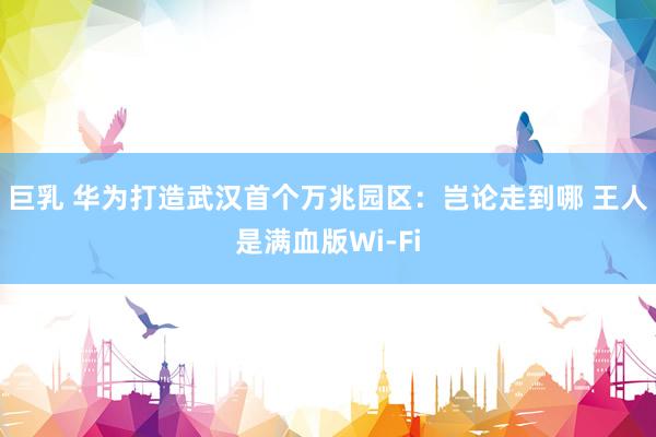 巨乳 华为打造武汉首个万兆园区：岂论走到哪 王人是满血版Wi-Fi